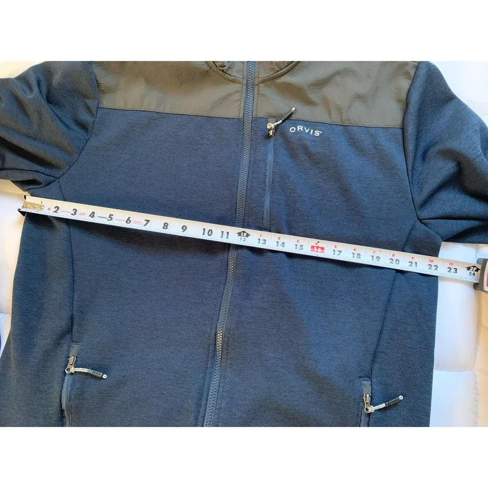 ORVIS Men's Bonded Mesh Fleece Full Zip Jacket ~ Blue ~‎ Size Large